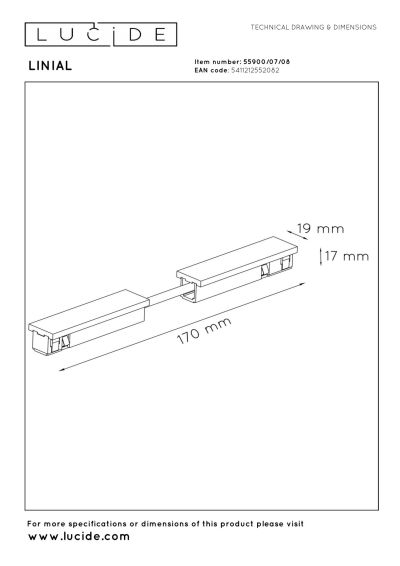 Lucide Premium LINIAL Flexible - connector - 1-Circuit lighting system - Smart - 48V Track - Satin Gun Metal